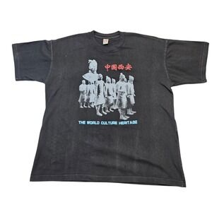Vintage Terracotta Army T Shirt XXXL Black The World Culture Heritage Xian Chian